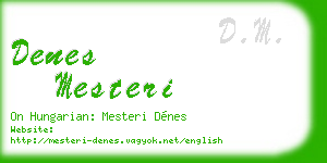 denes mesteri business card
