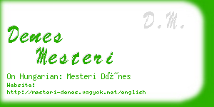 denes mesteri business card